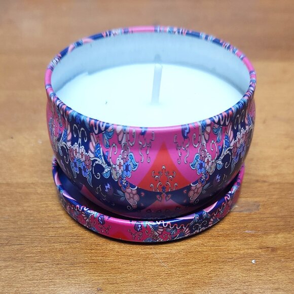 Decorative Pink and Blue Candle Holder - Picture 1 of 5
